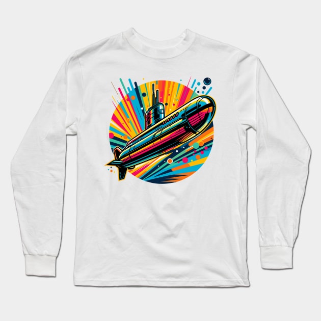 Submarine Long Sleeve T-Shirt by Vehicles-Art